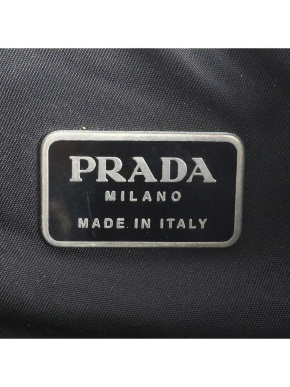 Prada Tessuto Nylon Triangle Logo Leather Backpack Black